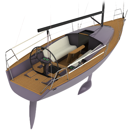 mantra31 daysailer sailing yacht iso view front